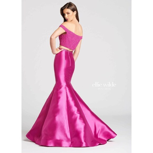 Ellie Wilde Grad Prom Dress EW118037 Magenta - Picture 2 of 7